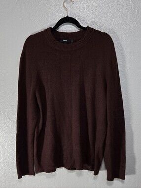Theory Crewneck Sweater in Dark Brown size XL cashmere